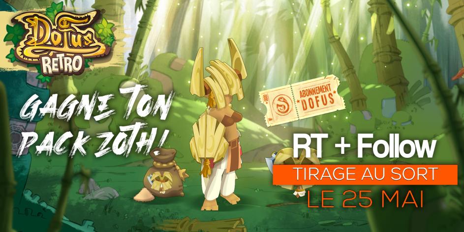 Gagne ce magnifique PACK ZOTH avec ton familier tchoupi sur #DOFUSRetro 

🔸1 mois d'abonnement 
🔸un familier Minipoth (Dévoreur d’âmes de monstres Zoths) 
🔸Une Panoplie du Guerrier Zoth

🔹RT+FOLLOW <a href="/Le__YAKUZA/">YAKUZA</a>
🔹TAS : 25/05 

Bonne chance à tous chance 🍀 

Merci😇<a href="/DOFUSfr/">DOFUS</a>