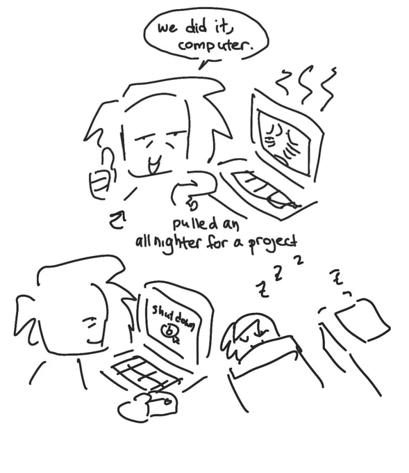 i like to think me and my computer are partners, we work together, we rest together 