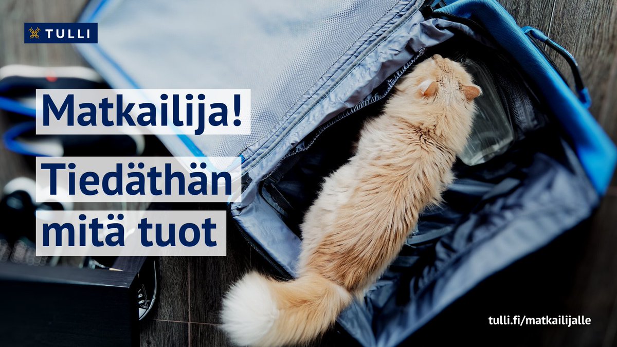 SuomenTulli's tweet photo. #Kesäloma'reissu tiedossa? Lähdössä ulkomaille?

Muistutus: Tuliaisiin, matkatavaroihin ja lemmikkeihin liittyy erilaisia rajoituksia. Ulkomailta ei voi tuoda Suomeen mitä tahansa. 

Tiedotteessa vinkkimme kotiinpalaajalle: https://t.co/xUyLmhdN4X

#TurvaaJaPalvelee #matkustus https://t.co/54vCDuAXZl