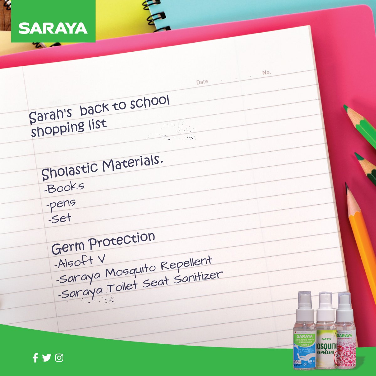 saraya_uganda's tweet photo. Last minute shopping? Do not forget our protection pack for your children. 
#AlsoftV
#sarayamosquitorepellent
#sarayatoiletseatsanitizer https://t.co/HyYJtWHy5M