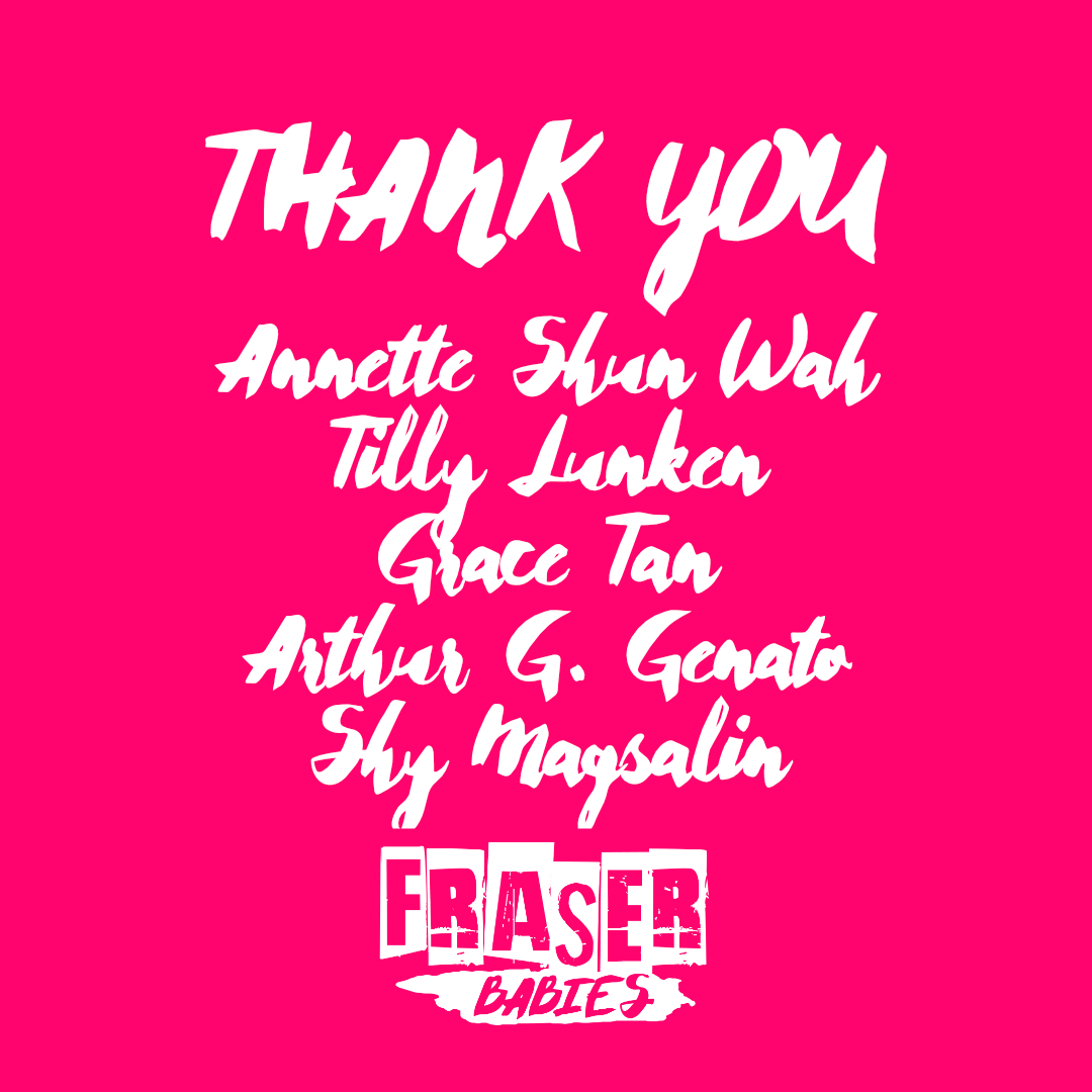 TheJoyOffensive's tweet photo. Thank you to these gems for supporting the #FraserBabies: The Gig. Thanks to you we've smashed our target and will be supported to deliver a community engagement program alongside the development of our new musical. 9 hours left to snag your rewards: https://t.co/fEgyzSoB1v https://t.co/FXWCUaDCMy