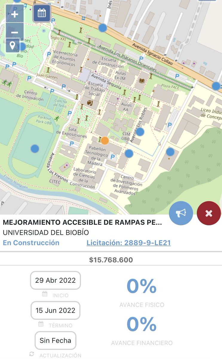 nick11059's tweet photo. Obra 19 #RallyDatosCL 
Nombre: MEJORAMIENTO ACCESIBLE DE RAMPAS PEATONALES CAMPUS CONCEPCIÓN
ID: 2889-9-LE21
Contrata: Universidad del Bio Bio
Monto: 💸$ 15.768.600
Fecha Inicio ejecución: 29/04/22
Fecha Término ejecución: 15/06/22 https://t.co/lQxFjGDXRW
