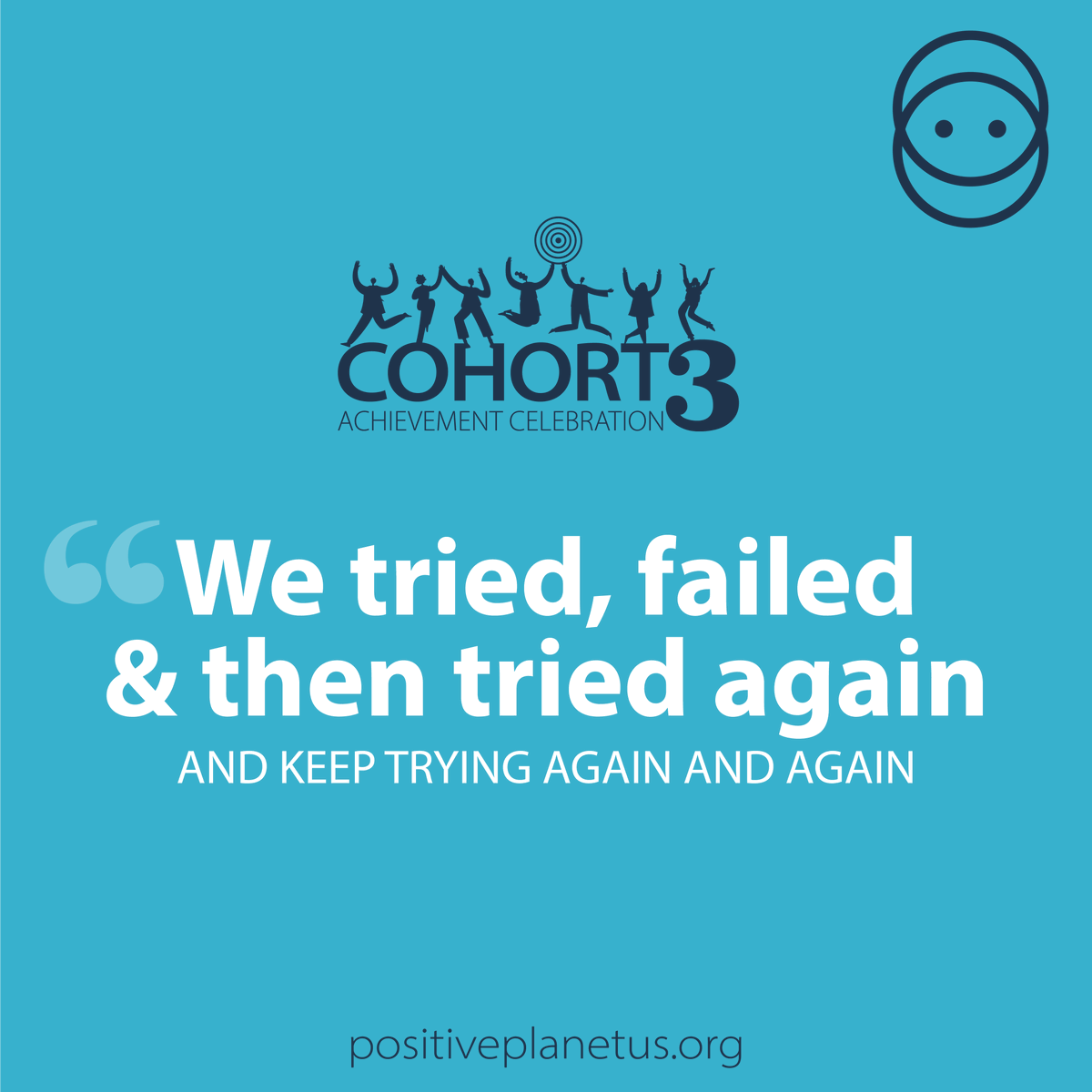 PositivePlanetU's tweet photo. As good entrepreneurs, we tried, failed &amp; then tried again; keep trying again and again! 

We diligently repeated the same thing for ten weeks. As a result, we stand before you…

Join us on Thursday, May 19 at 2:30 pm EST!  

Positive Planet US Cohort 3! Achievement Ceremony!! https://t.co/Zf5si0nb1H