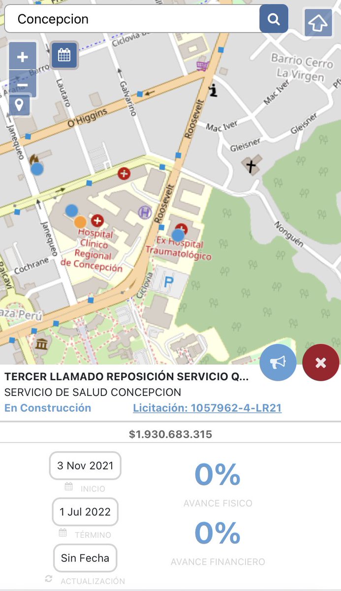 nick11059's tweet photo. Obra 21 #RallyDatosCL 
Nombre: TERCER LLAMADO REPOSICIÓN SERVICIO QUEMADOS, HGGB
ID: 1057962-4-LR21
Contrata: Servicio de salud Concepción
Monto: 💸$ 1.622.422.954
Fecha Inicio ejecución: 3/11/21
Fecha Término ejecución:1/7/22 https://t.co/DThbEEuf9u
