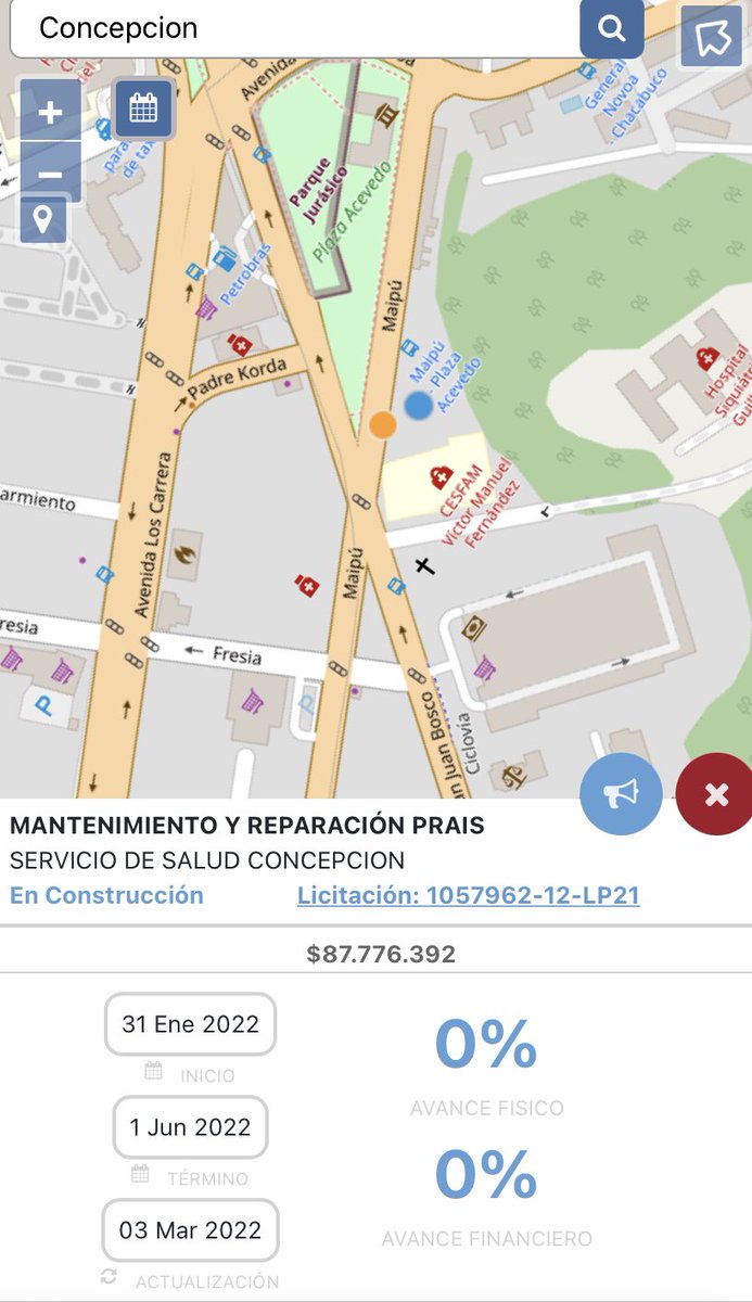 nick11059's tweet photo. Obra 24 #RallyDatosCL 
Nombre: MANTENIMIENTO Y REPARACIÓN PRAIS
ID: 1057962-12-LP21
Contrata: SS Concepción
Monto: 💸$ 87.776.392
Fecha Inicio ejecución: 31/01/22
Fecha Término ejecución:01/06/22 https://t.co/ejyihgkv9f