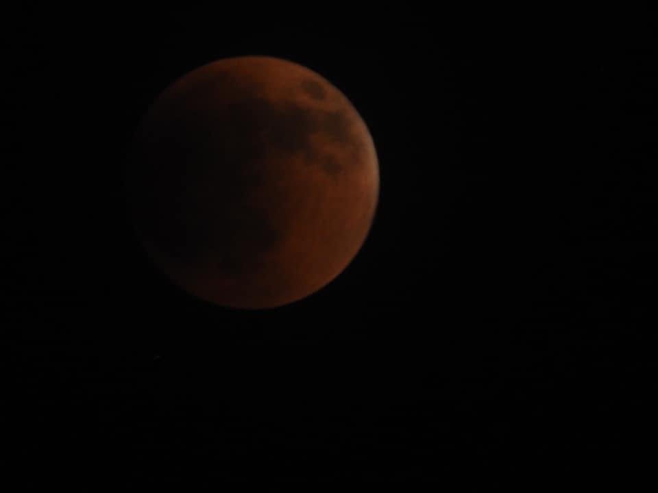 CassieNall_Wx's tweet photo. 11:45 PM: We are officially in totality!
The moon has taken on the rusty reddish hue as the sun’s light bends around/filters through the Earth’s atmosphere… So beautiful!
📷 Julie Hartlett
#10Weather https://t.co/3KeaLNk3tv