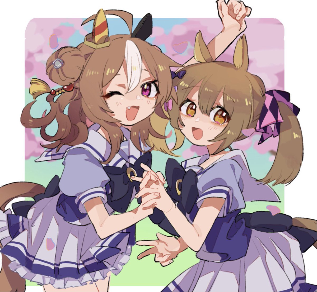 sabanohige's tweet photo. コパノリッキーちゃんとファルコ #ウマ娘 https://t.co/nIlvVNQ1qn