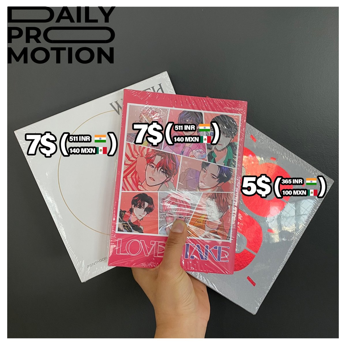 SAZAXA_KOREA's tweet photo. Special Daily Sale

PENTAGON - WE:TH, Love or Take, Genie:US

It's a product that offers a ONE Day discount on 05/17
🌎World wide shipping by DHL✈️

❤️🎁Also we ship to you with your name tag as korean🎁❤️

Where to buy?🤩 https://t.co/FgrDpTZrET https://t.co/CbjxUIAPxZ