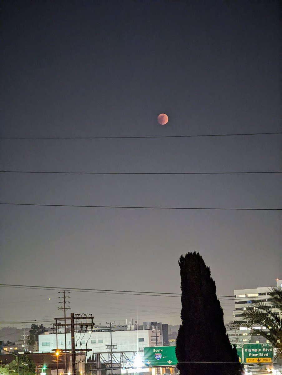 Total lunar eclipse over the 405 in LA.