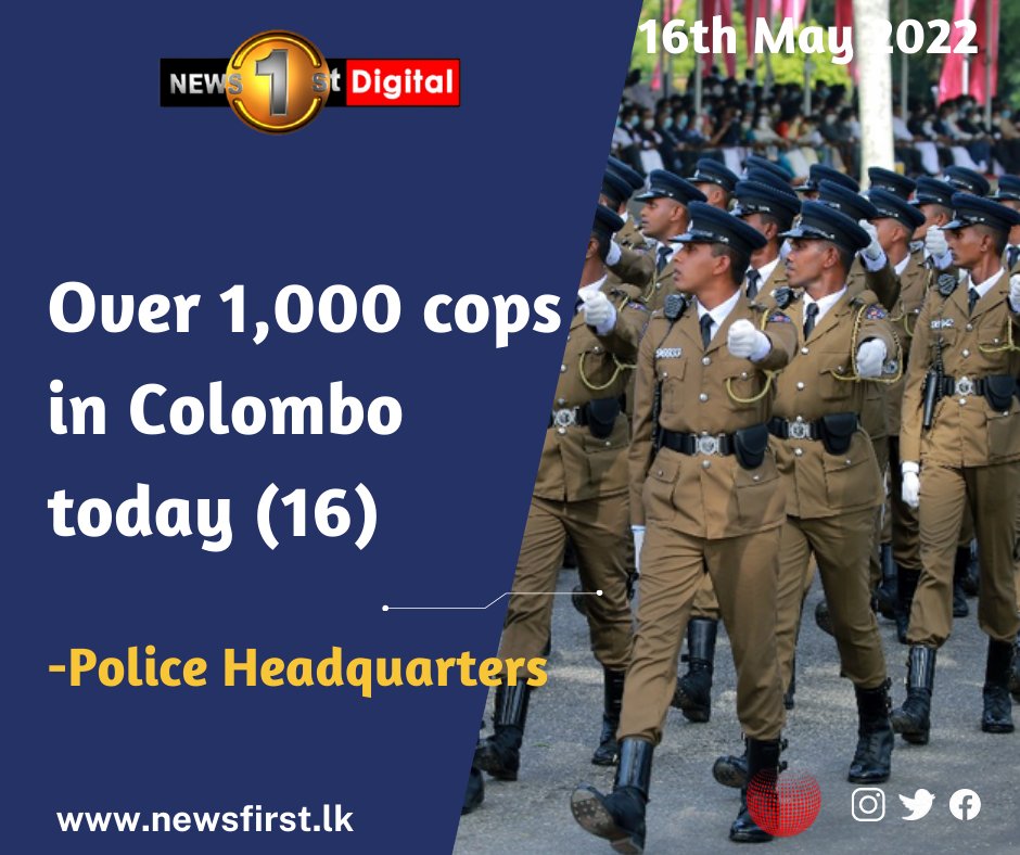 NewsfirstSL's tweet photo. Over 1,000 cops in Colombo today (16); Police Headquarters
#SLnews #News1st #SriLanka #lka #Police #Over1000 #Colombo https://t.co/OKAUtdTieT