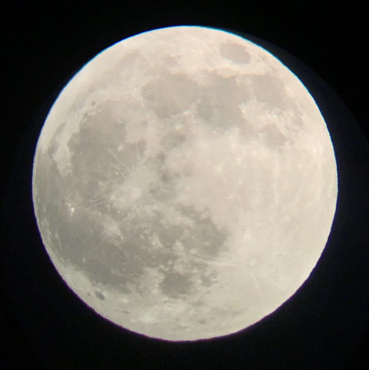 careybonnell's tweet photo. #LunarEclipse taken from family telescope in St. Philip’s, NL.  Credit to my daughter Jayme for the patience and precision with the IPhone. https://t.co/AmxFDnHWVX