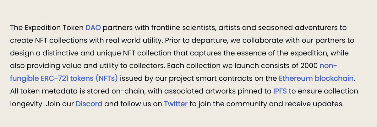 expedition_nft's tweet photo. New friends - WELCOME! #ExpeditionToken DAO creates utility-focused #NFTs that support real-world expeditions. RT and spread the word, let’s build the most supportive community! Don’t miss out, we are now live ✈️🌐🧭 #NFTCommunity #NFTdrop https://t.co/OyCEsGTf0X