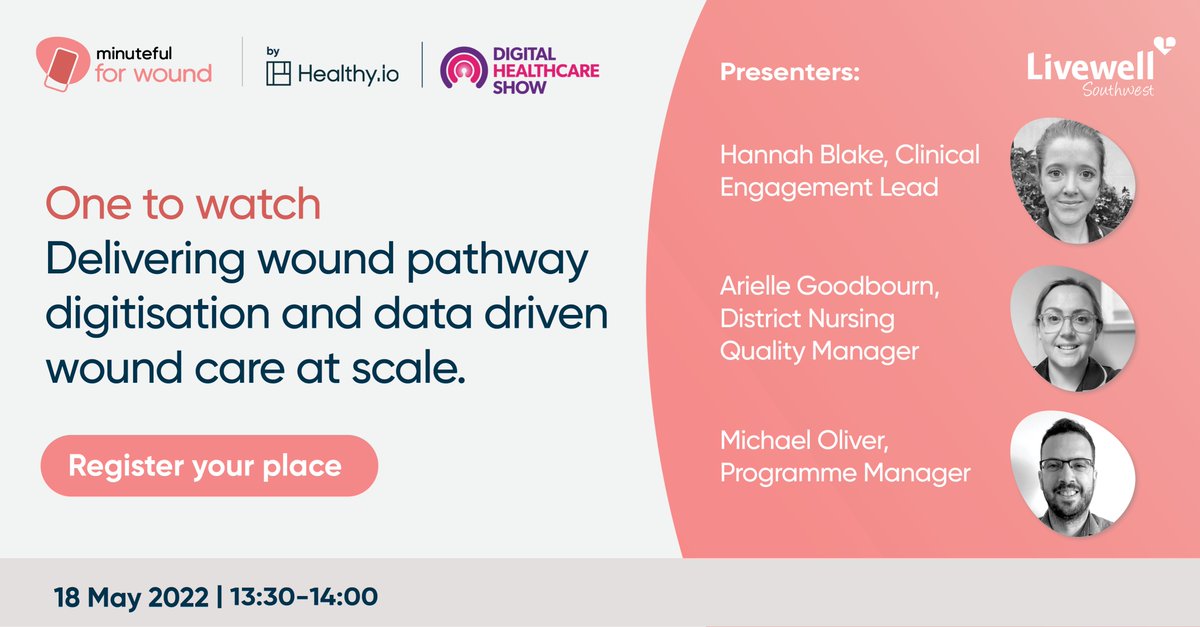 Not long to go until the <a href="/DHS_London/">Digital Healthcare Show</a> kicks off. We are proud to be there to support the <a href="/livewellsw/">Livewell Southwest</a> team as they present and celebrate their hard work and success in delivering digital wound management at scale.  

Visit our team on stand J32 for a demo📱