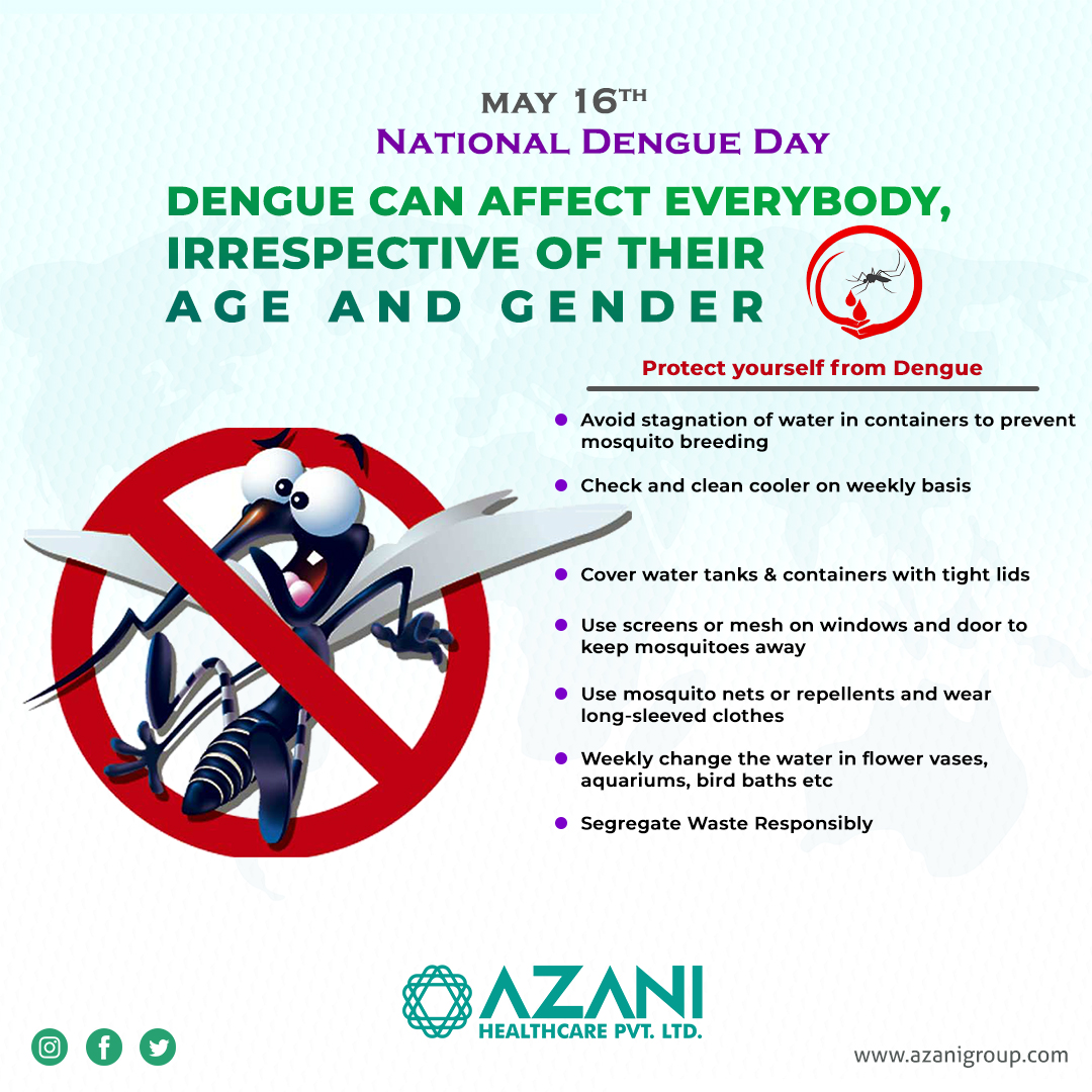 AzaniHealthcare's tweet photo. Dengue fever remains a worldwide &amp; regional danger, imposing a significant public health burden on all communities despite the advancement in the medical &amp; sciences field.
#Azani #NationalDengueDay2022 #Dengue #denguefever #dengueawarenessmonth #dengueawareness #NationalDengueDay https://t.co/gBUa9E7iwt