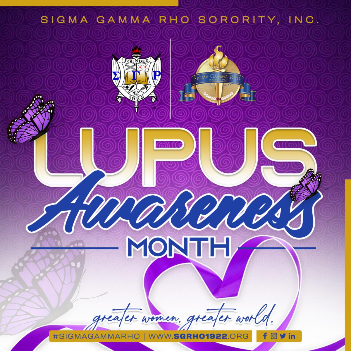 IxsRho's tweet photo. May is Lupus Awareness Month! Make Lupus Visible by raising awareness. 
#SigmaGammaRho #SGRho #IXSSGRho #SGRho100 #Greater #GreaterWomenGreaterWorld #GWGW #MakeLupusVisible https://t.co/r8nNv6VCmZ https://t.co/9tyQRC3KaI