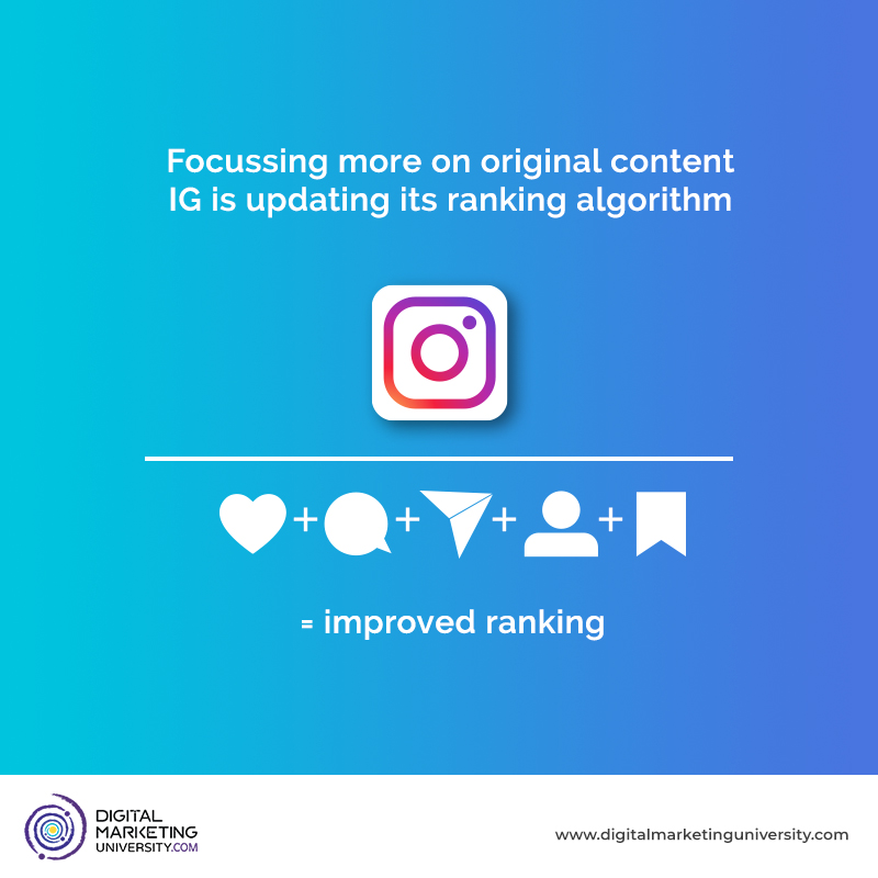 DMUSupport's tweet photo. Emphasizing more on original creativity & creators, Instagram is updating its ranking algorithm. With this algorithm, IG is going to focus more on original work (content) and hence improve its ranking.
#IGupdates #socialmediaupdates #recentupdates #DMU #growwithDMU https://t.co/exBlRtslXu