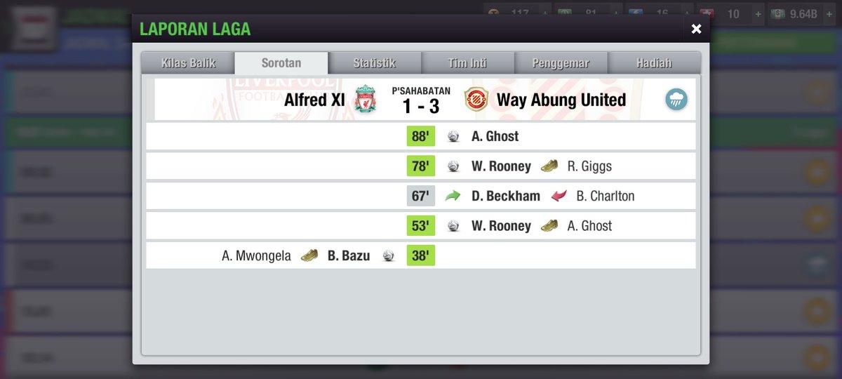 Leg1 FITEA CWC <a href="/FITEA_Official/">Fédération Internationale de TopEleven Association</a> sesion 6. Perfect comeback after falling behind. Wazza8's 2 goals and the captain's 1 goal at the final whistle ensured us a 1-3 win at home.

<a href="/LigaTopEleven/">Liga Top Eleven Indonesia 🇮🇩</a> 
#GGWAU