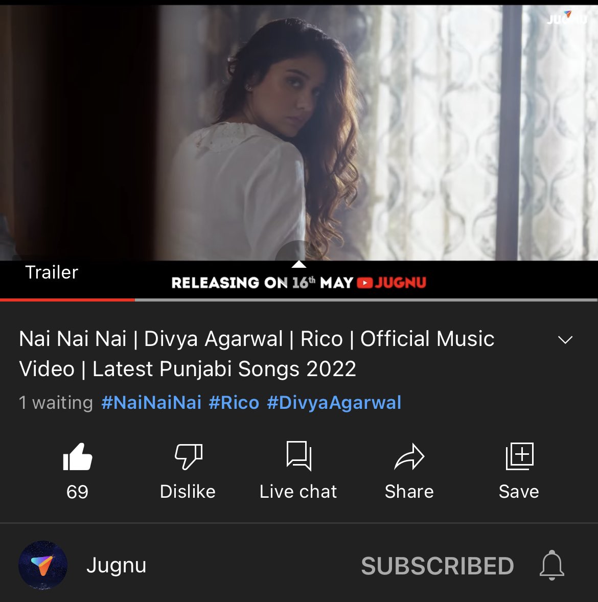 puja_divyaa_16's tweet photo. Put your reminder one 
Just 1 hr to the release of #NaiNaiNai song 

The premier is at sharp 10.30AM today do watch this beautiful song , like ,comment and share 

So excited for this D 🥺🥰
#DivyaAgarwal #DivyaKiArmy https://t.co/H5Zmz40WLt