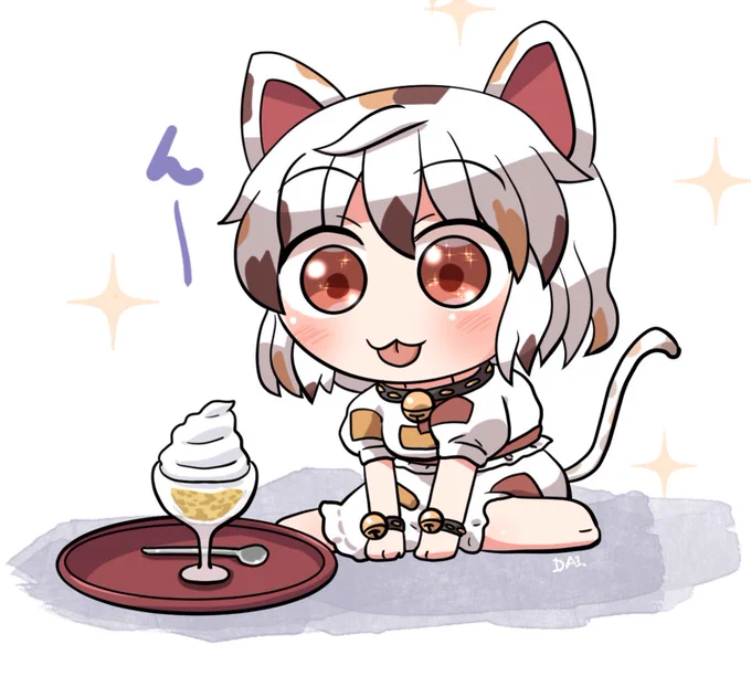 ミケちゃんとソフトクリーム🍦🐱 #おは東方 