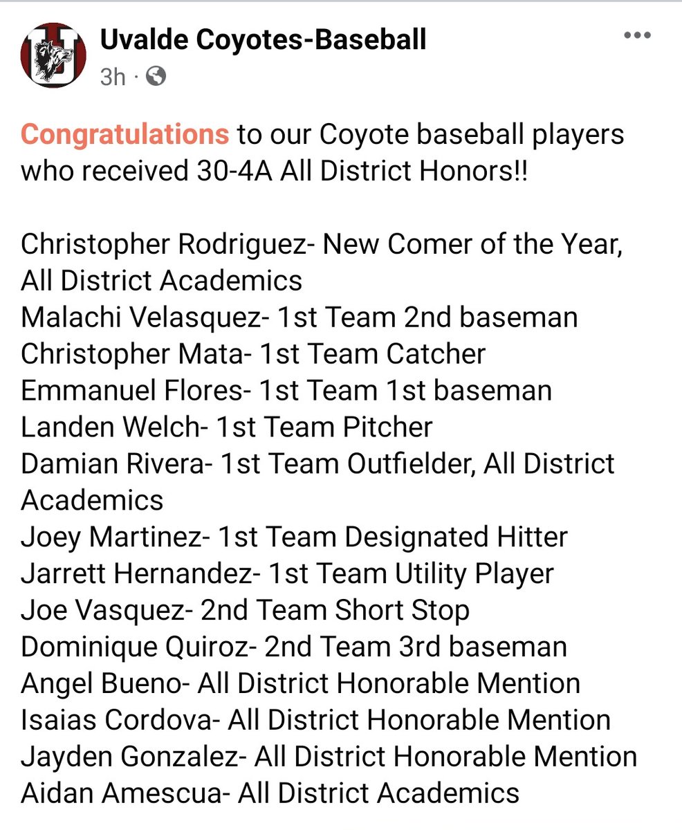 Uvalde Coyotes-Baseball tweet media