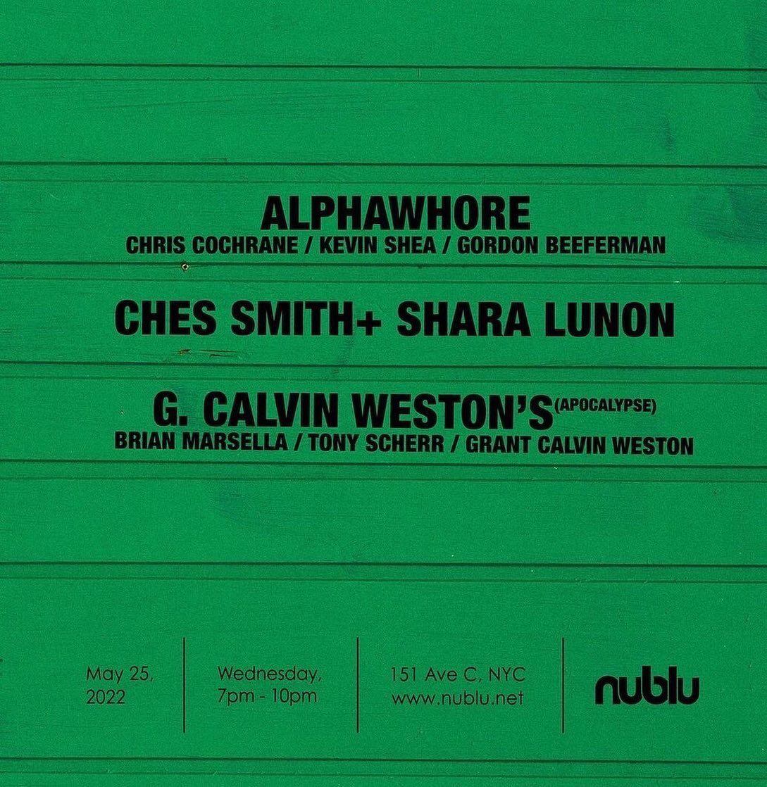 gordonbeeferman's tweet photo. ALPHAWHORE (w/@kevinsheadrums + Chris Cochrane) at @nublu Weds 5/25 along with bands led by @gcalvinweston and @ChesSmith1! https://t.co/IgOGp8l7gF