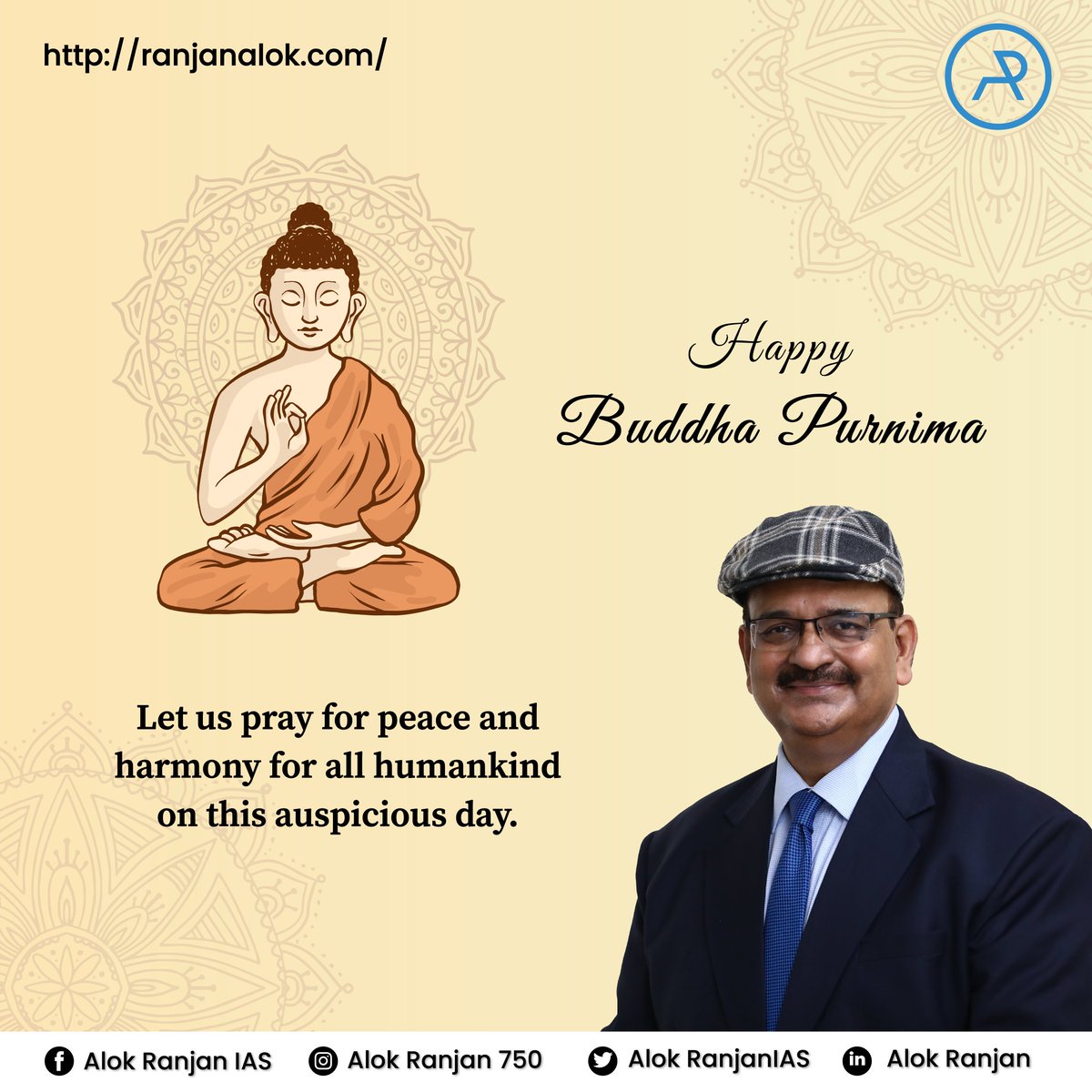 AlokRanjanIAS's tweet photo. May Lord Buddha's teachings keep inspiring us to build a peaceful and healthy society for everyone.

#happybuddhapurnima #buddhapurnima #lordbuddha #principlesoflife #buildingabetterworld #peaceofmind #BlessingsToAll https://t.co/l2eoDiyTms