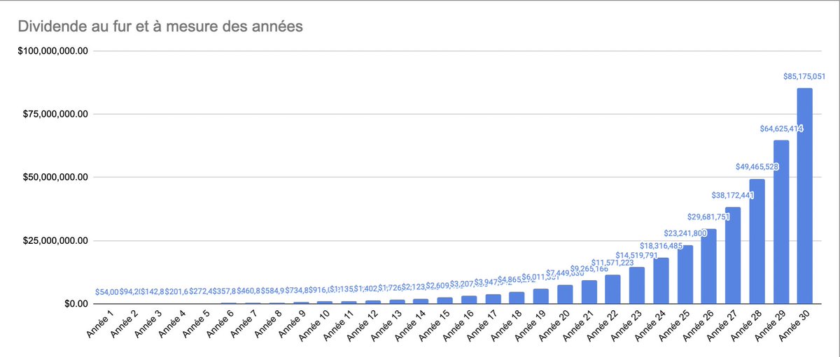 theophileeliet's tweet photo. Mon plan pour aller chercher les 100k$ par mois de dividende basé sur mes performances en gestion passive. 11 ans restants sans forcer https://t.co/aJUihxpEcB