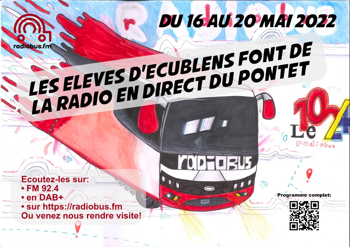 Dès 10h00 et jusqu’à vendredi après-midi, écoutez les élèves d’Ecublens sur FM 94.2, en DAB+ et sur radiobus.fm