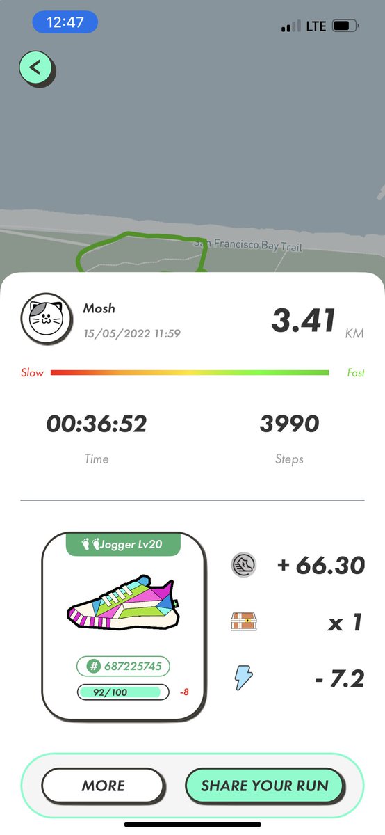 welcomecatnft's tweet photo. STEPN スニーカーNFT 9足で、5.5km歩いて1日¥46,000以上の稼ぎ。
凄じい。 https://t.co/pycGISOHpK