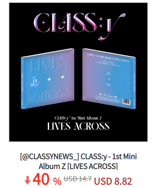 KTOWN4U X @CLASSYNEWS_

💽  CLASS:y - 1st Mini Album Z [LIVES ACROSS]

💗 Sign up👉bit.ly/36CtSOU
💗 40% OFF👉bit.ly/3jVMHQy