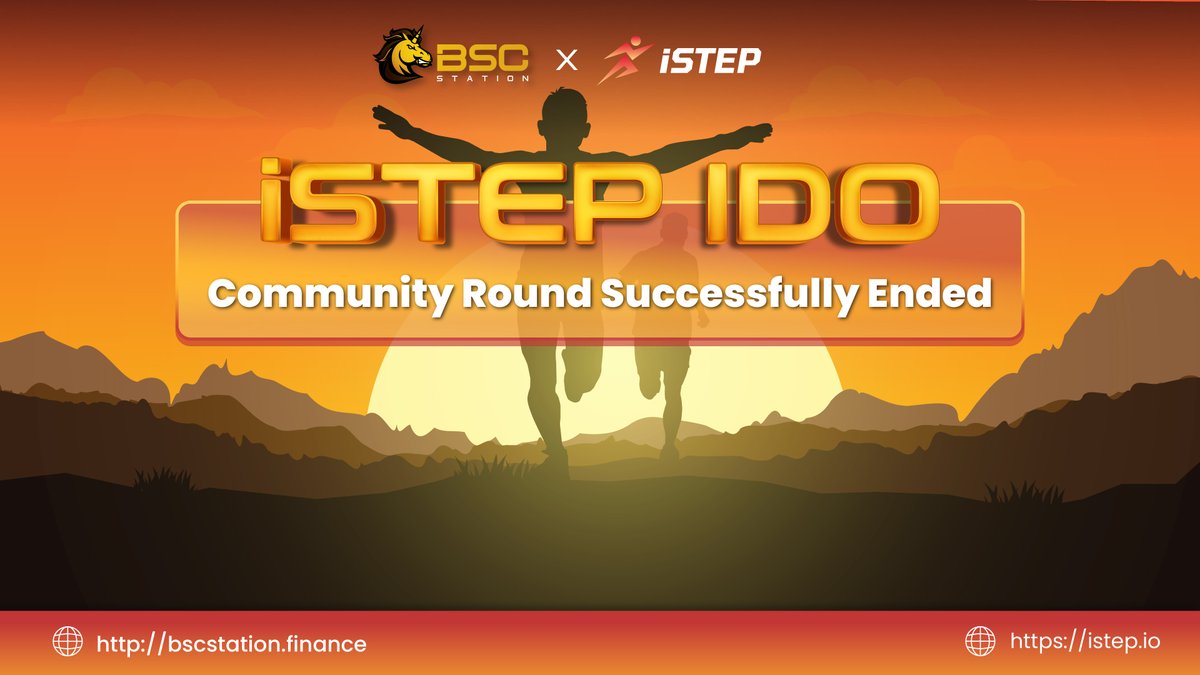 BSCS_Global's tweet photo. 🎉 The Community Round of iStep IDO have successfully ended 🎊 

🔥The Guaranteed Round is live now! Please join via:
https://t.co/rYlgVgDjdl

👉Next events: 
⏰Listing: 1PM, 17th May (UTC)
⏰Claiming: 2PM, 17th May (UTC)
⌚️Vesting: 25% at TGE, 1 month cliff then 3 months vesting https://t.co/QdvNO5quln