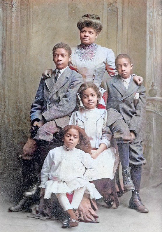Ida B. Wells and her husband, Ferdinand L. Barnett had four children, Charles, Herman, Ida Jr. and Alfreda. They are pictured here in the early 1900s.