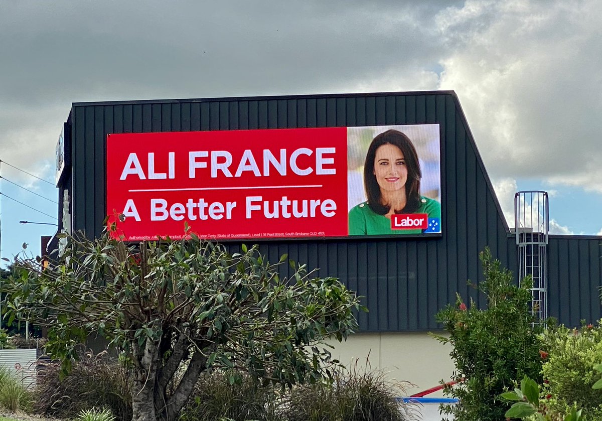 AliFranceMP's tweet photo. Thanks to all those who have donated to our #Dickson campaign, which has allowed us to get this digital billboard in Eatons Hill.👇

It’s already been up a week &amp; has another week to go. It’s great. 🙏😘 #auspol https://t.co/uVFUUhRd8I