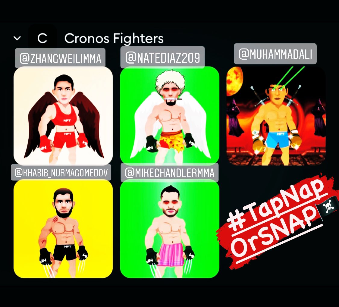 Rio_Grynde915's tweet photo. This is my @FightersNFT collection so far - Meet the #TapNapOrSNAPπ΄ββ οΈ squad ππ½π₯ Grab your favorite fighter off of @EbisusBay today! Join the #FightFam & unlock your #FighterWithin πͺπ½
Holding 1 (v1) makes you eligible for our weekly #HeavyHitters #CRO #Giveaway
Show your V1βs β¬ https://t.co/P9g3Llde8y