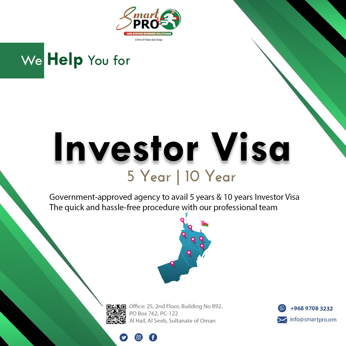 Smartprooman's tweet photo. Smart PRO's hassle-free procedure helps you to get the 5 years and 10-years Investor Visa in the Sultanate of Oman within a stipulated time frame.

Contact Us at +96897083232 

#Investorvisaoman #5yearvestorvisa #10yearinvestorvisa #business #visa #omanvisa #oman #proservices https://t.co/xB3FNrWN0F