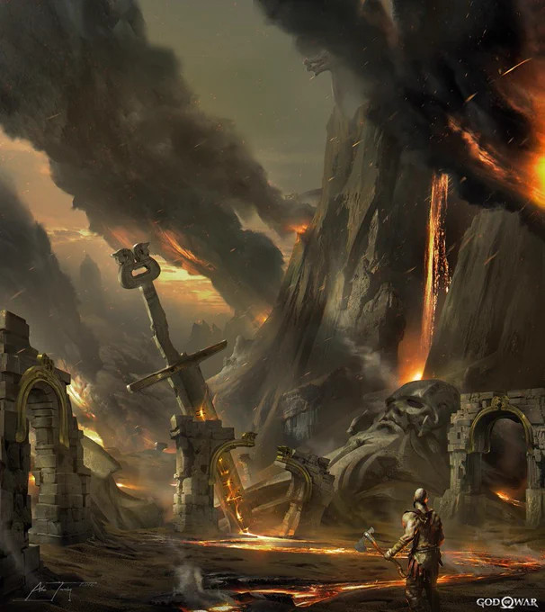 God Of War concept art by Abe Taraki - Browse the full collection : https://t.co/xuVORTfMgp 