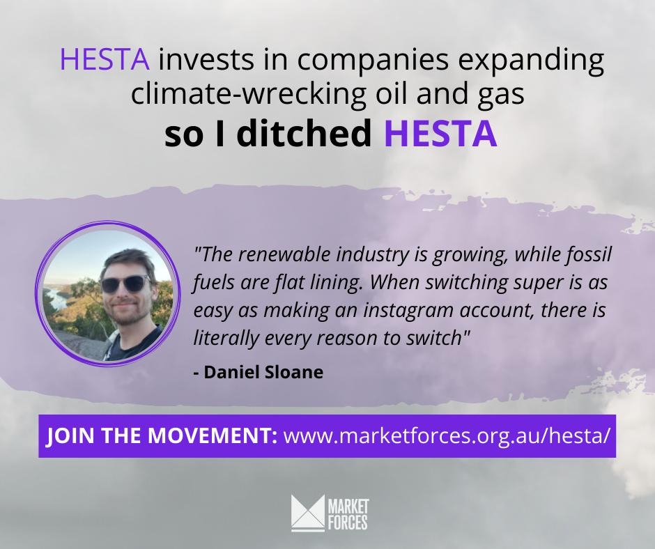 DR_Sloane's tweet photo. I switched from HESTA when found out HESTA invests members’ retirement savings in companies expanding fossil fuels such as Santos and Woodside. It was easy to make the switch. If you also want to make the switch join divestment day in June: 
https://t.co/LBQagy3bjo
#HESTADivest https://t.co/kVZ50LOmf9