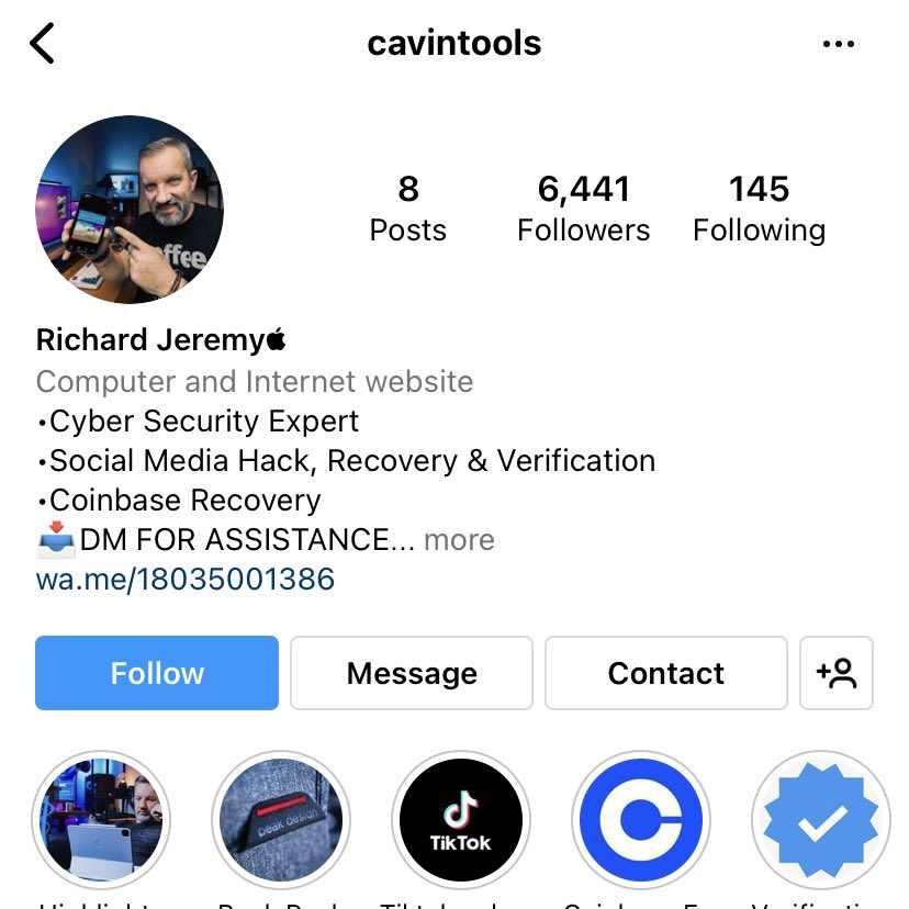DrTabathaBoyko's tweet photo. These accounts are #scams by #scammers on @instagram and allowed to be there by @Meta because they don’t care about you if you get hacked. They will ban you for “breaking their terms and conditions” but allow this to continue to scam people. https://t.co/xiNt5Hlf6H