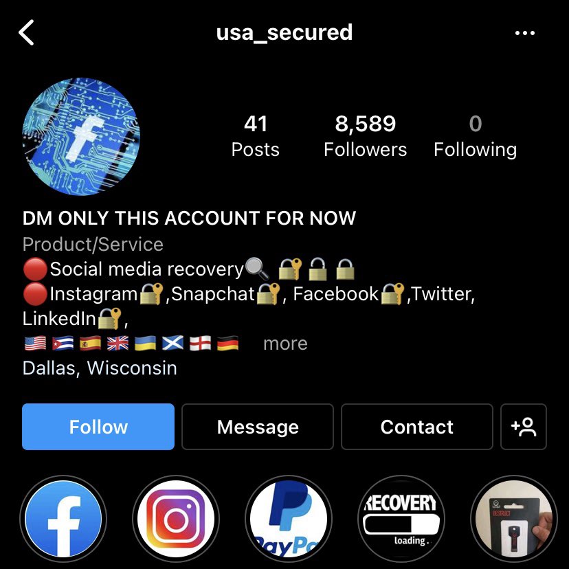 DrTabathaBoyko's tweet photo. These accounts are #scams by #scammers on @instagram and allowed to be there by @Meta because they don’t care about you if you get hacked. They will ban you for “breaking their terms and conditions” but allow this to continue to scam people. https://t.co/WQncAudImz