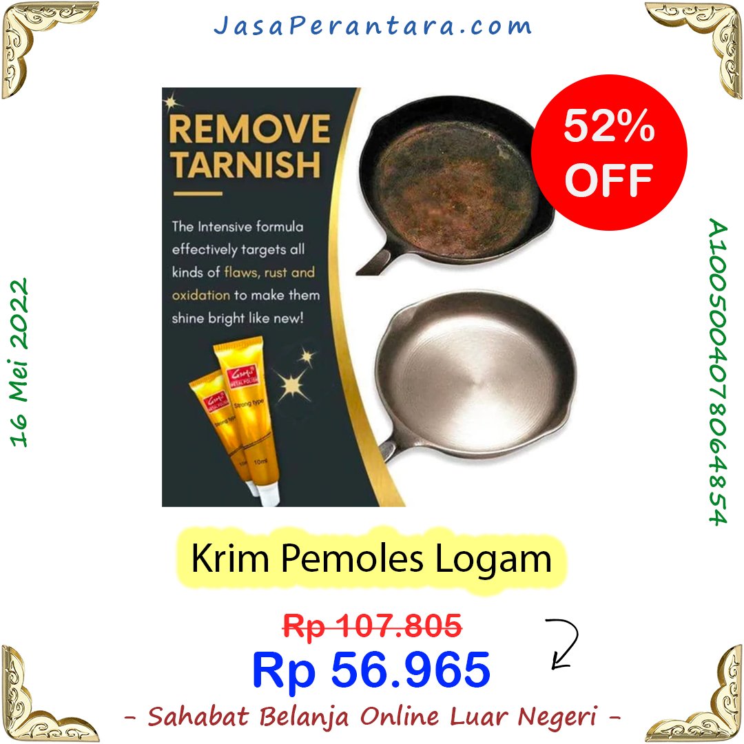 JasaPerantara's tweet photo. Krim Pemoles Logam 16 Mei 2022. Diskon 52% hanya Rp 56.965.

Pemesanan : https://t.co/Vym4CscYwX

Detail Produk : https://t.co/nGw8pAGU9v

#krim #pemoles #logam #metal #polishing #paste #cream #cleaner #silver #copper #brass #chrome #porcelain #jewelry #rust #remover https://t.co/QWys2mWPSr