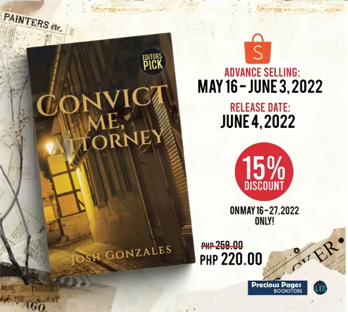 veilofthedark's tweet photo. "If liking you is a crime, then Convict Me, Attorney..." 

Convict Me, Attorney (Law Series #2) is back WITH SPECIAL CHAPTER AND 15% DISCOUNT! 

Paunahan na lang ulit hanggang maubos ang discount stock hahaha
 
For Shopee Cash On Delivery:  https://t.co/pcrJ7u6ONI https://t.co/xWj7ofdqxN