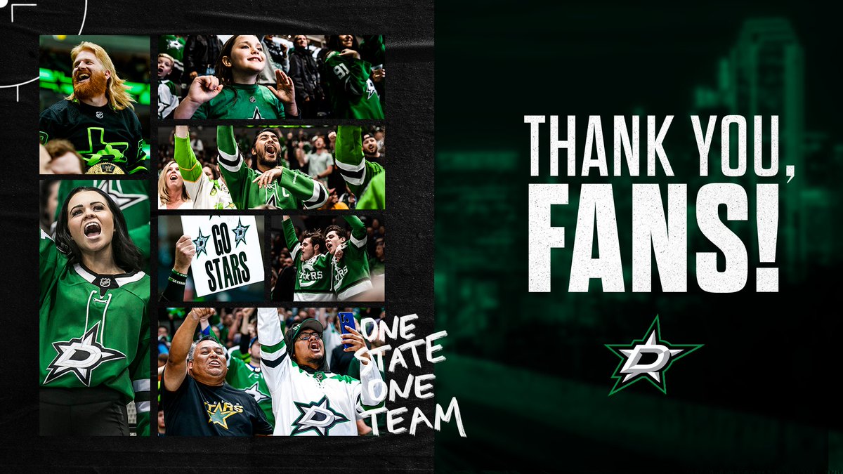 Through the ups and downs, for sticking with us all season long, thank you to the best fans in hockey. 💚

#OneStateOneTeam | #TexasHockey
