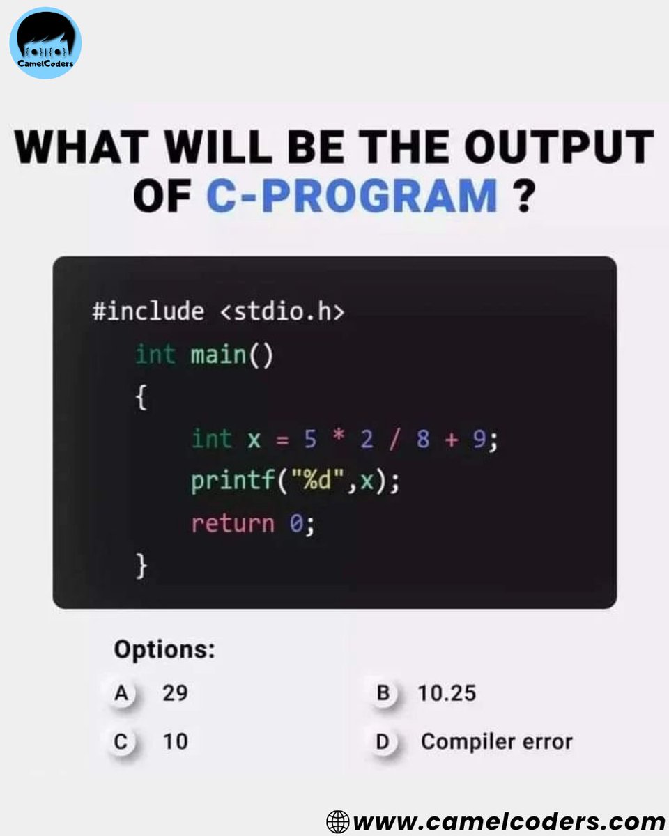 CamelCoders's tweet photo. Guess the Correct Answer? 

#codinglife 
#codingisfun 
#programming 
#programminghumor https://t.co/AFiPYEZzzL