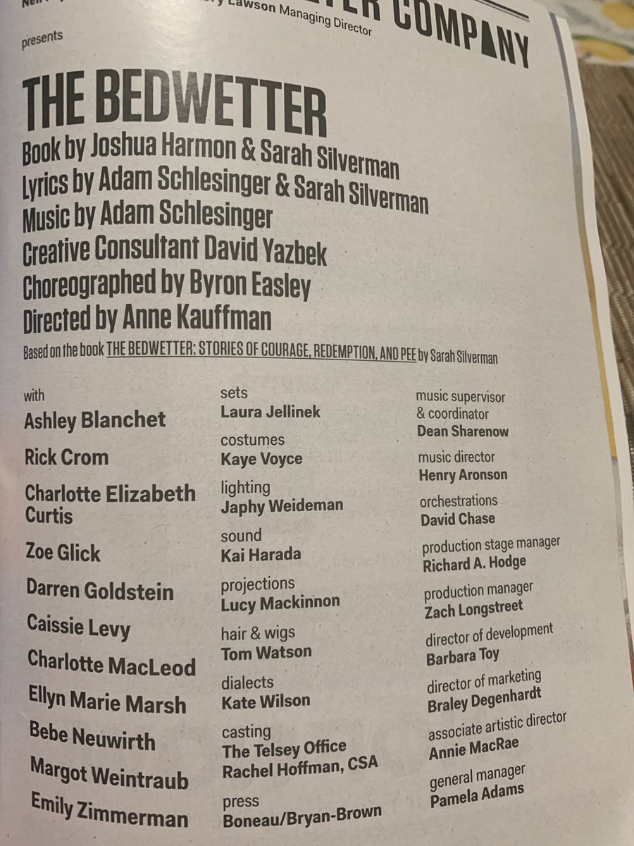 chun_olivia's tweet photo. Congratulations, Annabelle Wachtel @SarahKSilverman and entire cast.  The Bedwetter the New Musical  @AtlanticTheater absolutely stoled my heart. It was crazy hilarious. https://t.co/zdKOfH0f8B