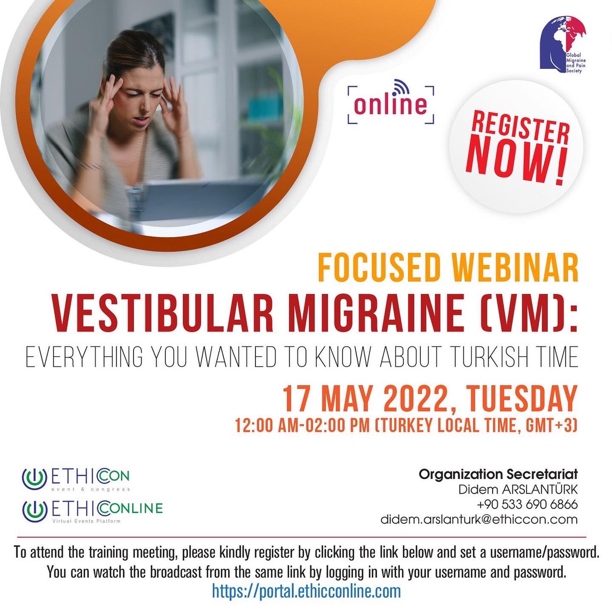 Last 24 hours for our upcoming virtual webinar… offline will be available on the <a href="/ihs_official/">International Headache Society</a> website as well. Please register free today and don’t missed tomorrow. <a href="/globalmigraine/">globalmigrainepain</a> @ethiccon