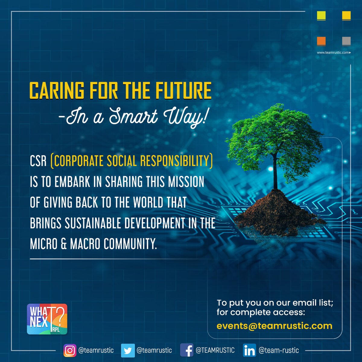 teamrustic's tweet photo. Social Responsibility – The buzz phrase
.
Let’s build campaigns that build the organisation’s brand identity and trust.
.
#CSR #fundamentals #organisation #goodwill #digitalmarketing #TeamRustic #teamrustic #trending #trendingnow https://t.co/FLzwcSfWHh