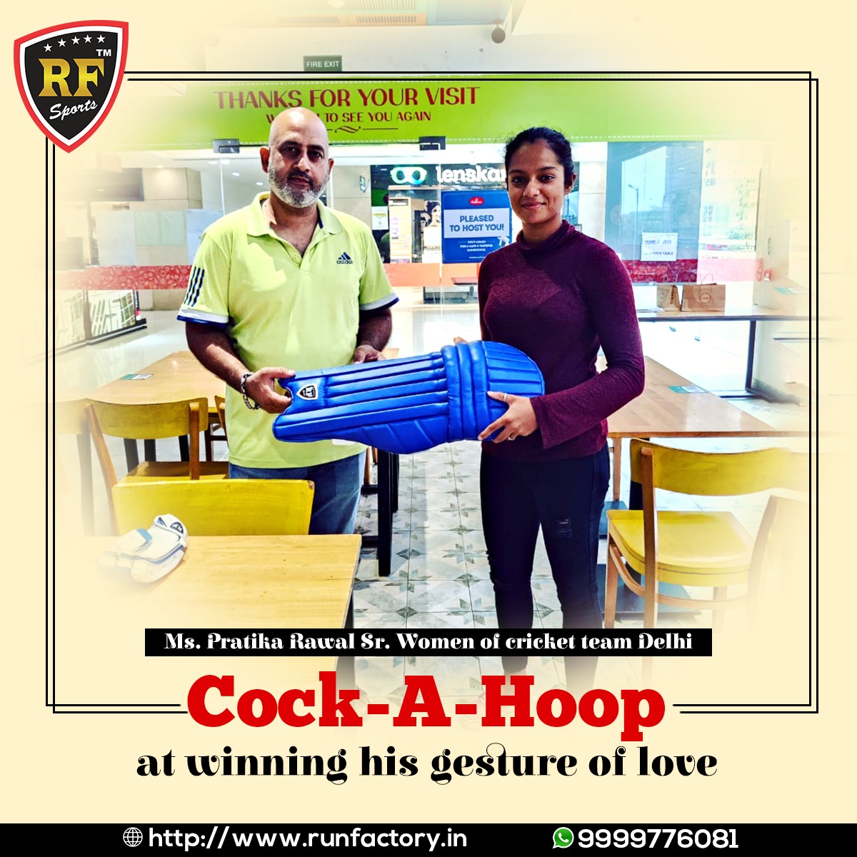 RFSPORTS5's tweet photo. Take your game to the next level with RF sports and we assure that our quality will not be down at any cost.
"ms pratika rawal senior women of cricket team"
Please visit our website for more information https://t.co/S50OVBc9Iu

#RFSports #CricketBat #englishwillow  #CricketBall https://t.co/BU2qwCDn4z