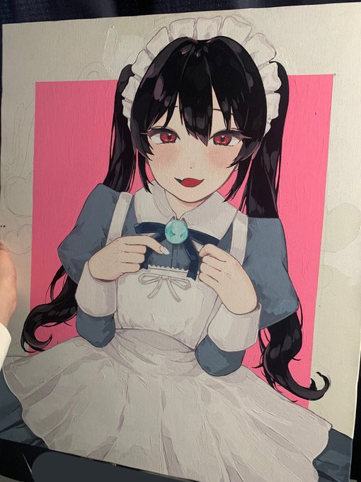 あと背景と微修正の所まで描いた❕顔可愛いから見て♡ 