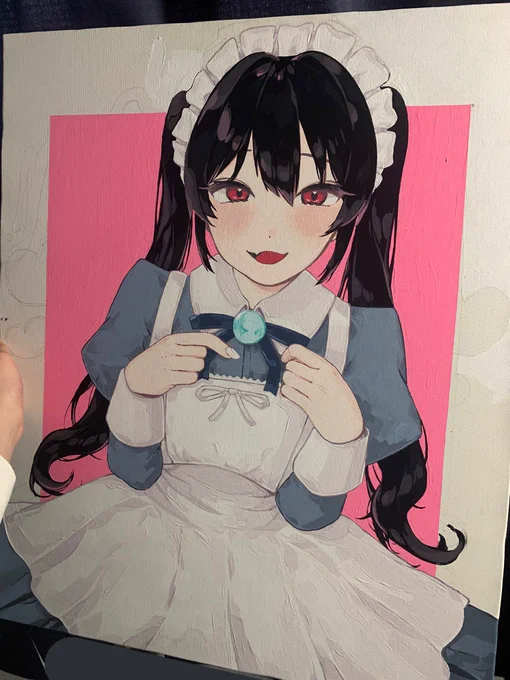 あと背景と微修正の所まで描いた❕顔可愛いから見て♡ 