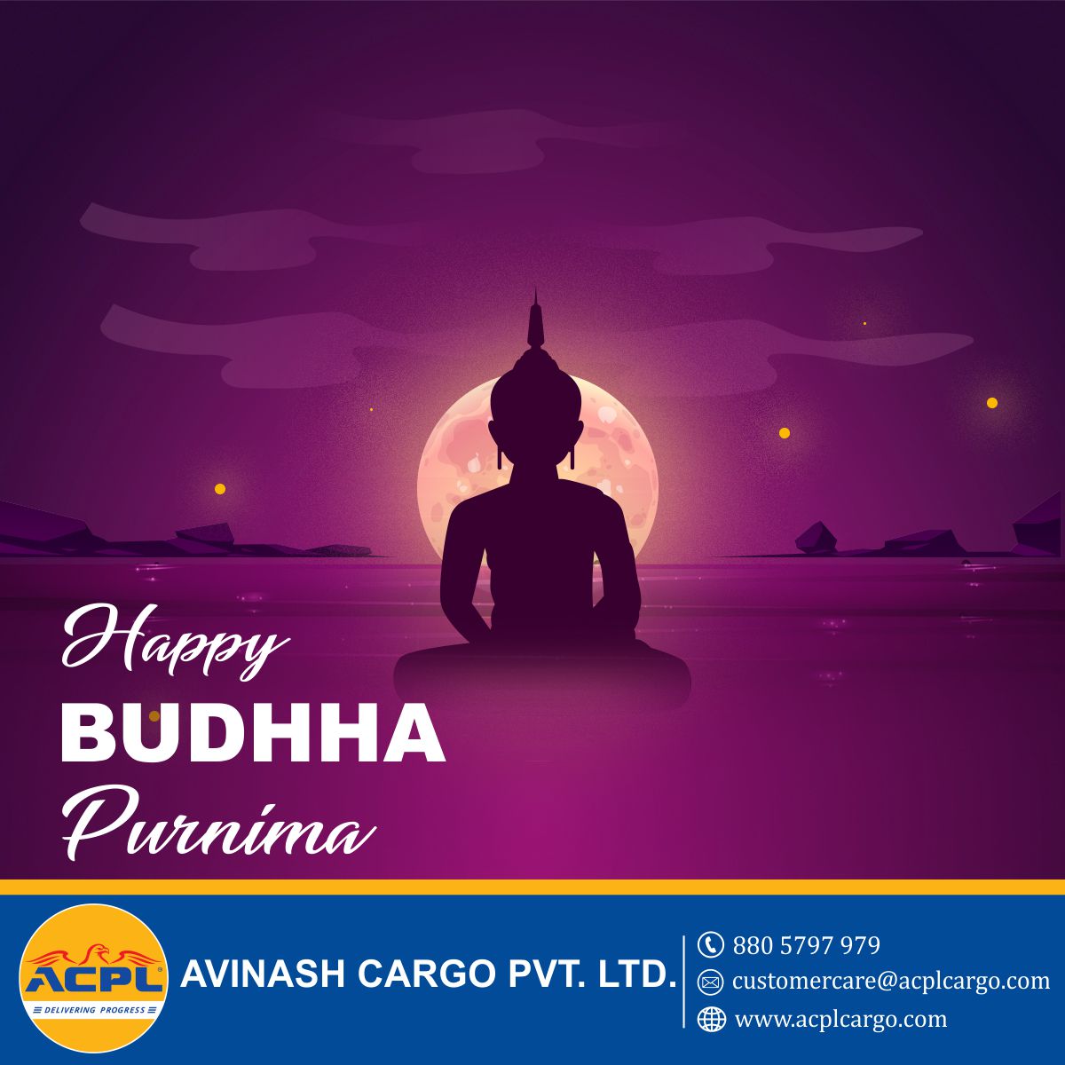 AvinashCargo's tweet photo. Happy Buddha Purnima.
May you be enlightened in the path of truth & peace.
#acpl #transportation #FTL #partload https://t.co/Qzn98fxJ4k